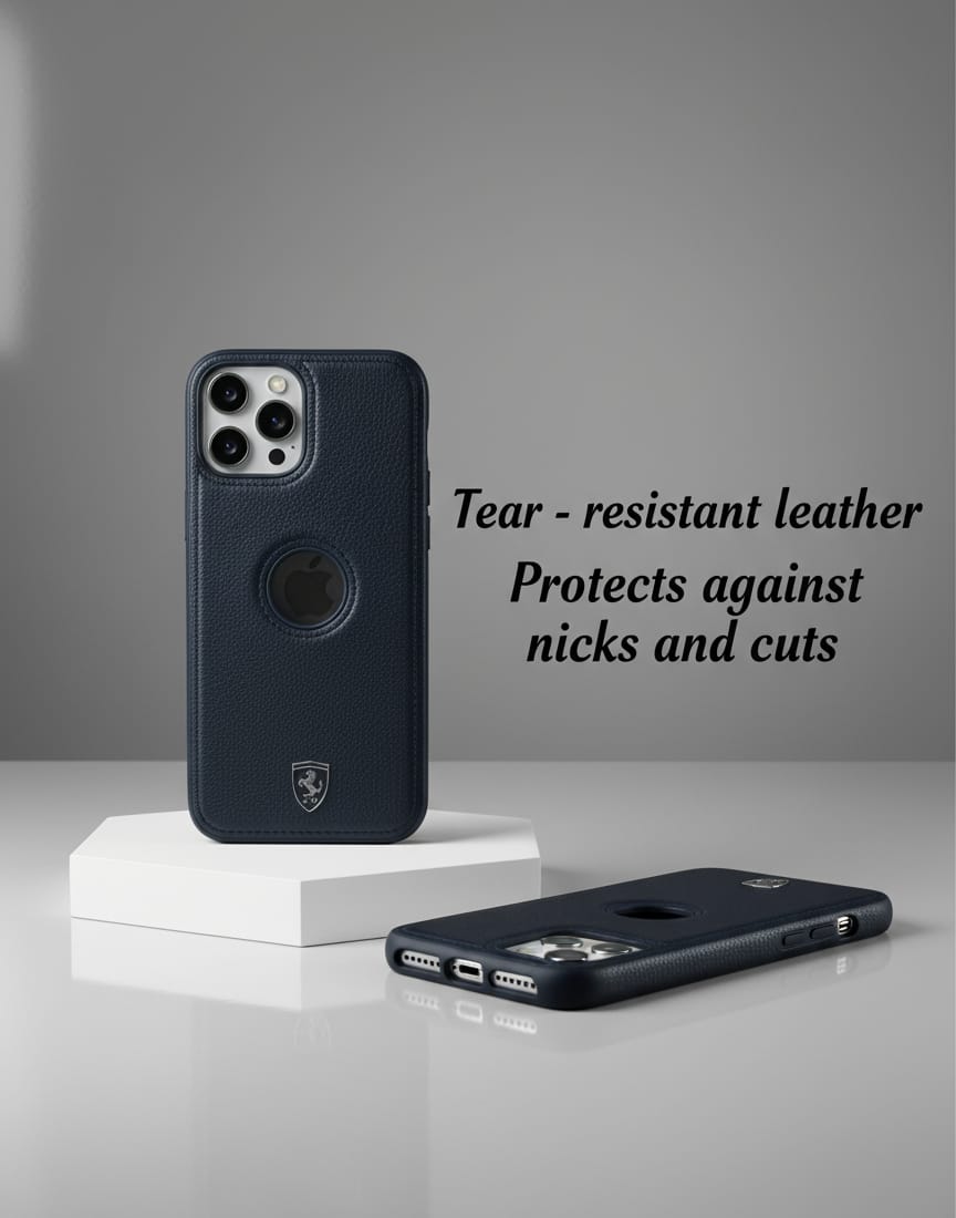 iPhone 12 PRO Leather Mobile cover BLACK