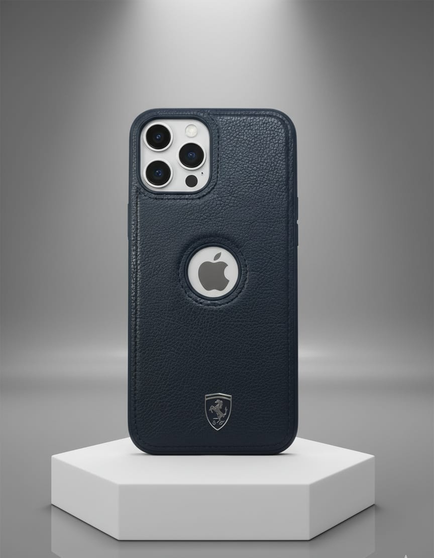 iPhone 12 PRO Leather Mobile cover BLACK