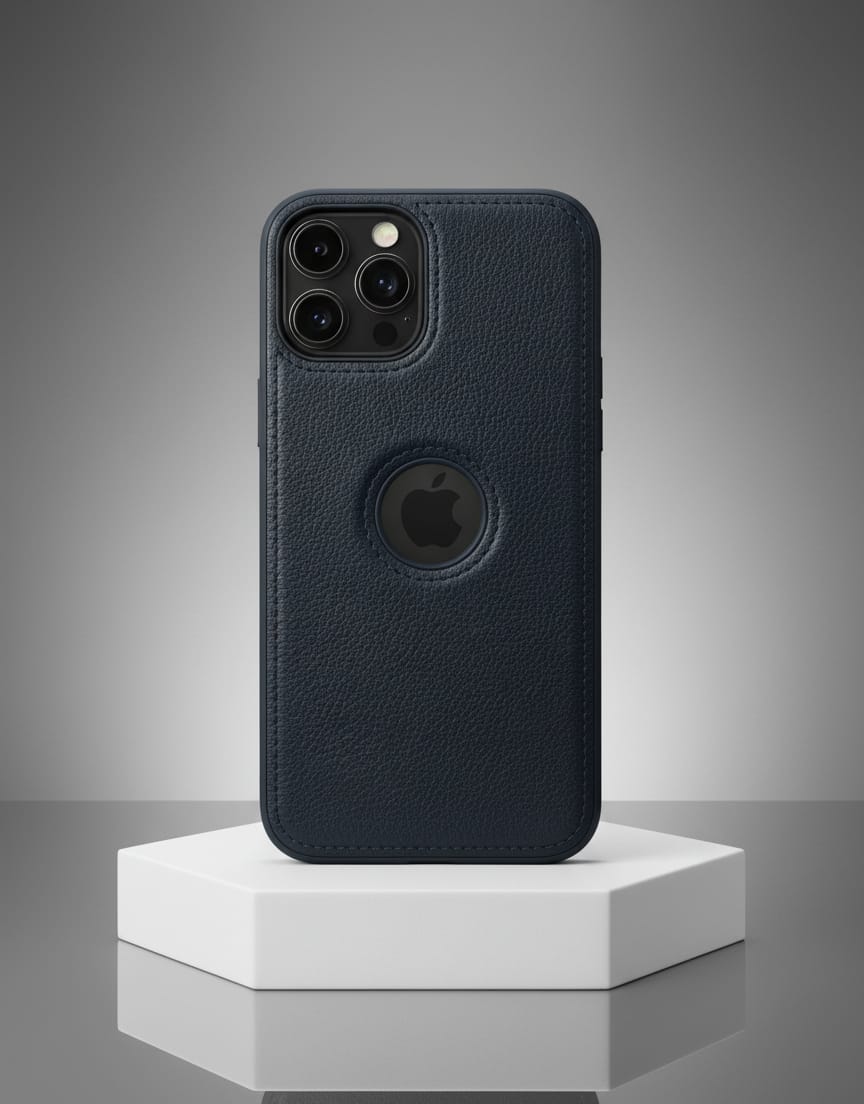 iPhone 12 PRO Leather Mobile cover BLACK