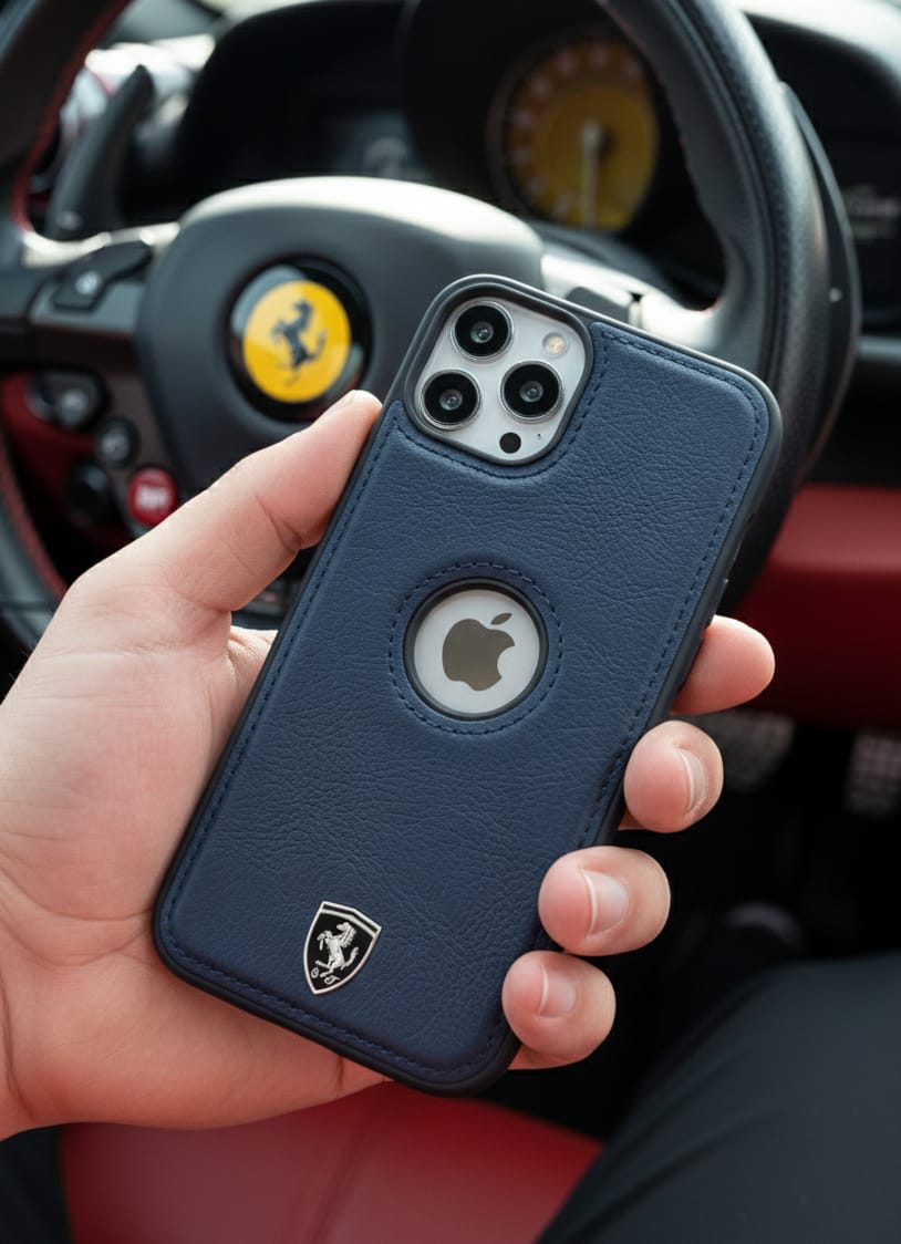 iPhone 12 PRO Leather Mobile Cover NAVY BLUE