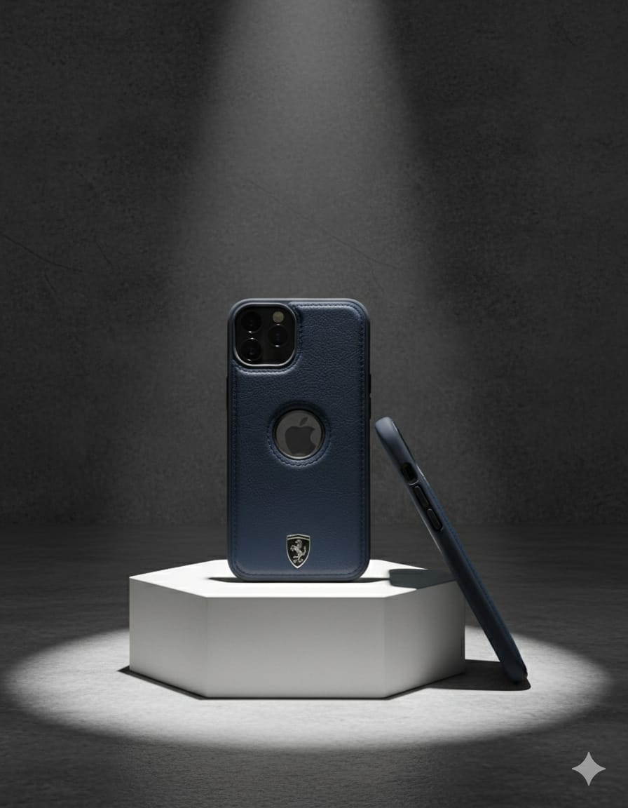 iPhone 12 PRO Leather Mobile Cover NAVY BLUE